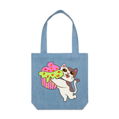 cat kitten - AS Colour- Denim Carrie Tote Thumbnail