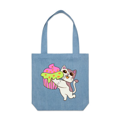 cat kitten - AS Colour- Denim Carrie Tote Thumbnail