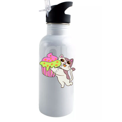 cat kitten - Stainless Steel Sports/Water Bottle 600ML Thumbnail