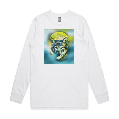 wolf yellow moon - AS Colour - Base Long Sleeve Thumbnail