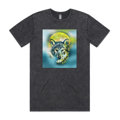 wolf yellow moon - AS Colour - Stonewash Staple Tee Thumbnail