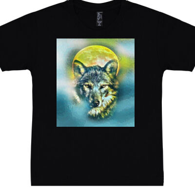wolf yellow moon - RTP Shirt - Regular Production (Best Print Quality) Thumbnail