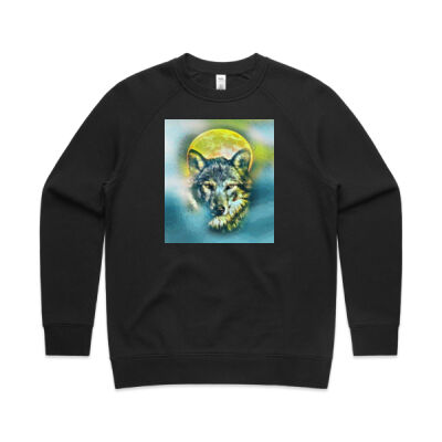 wolf yellow moon - AS Colour - Womens Supply Crew  Thumbnail