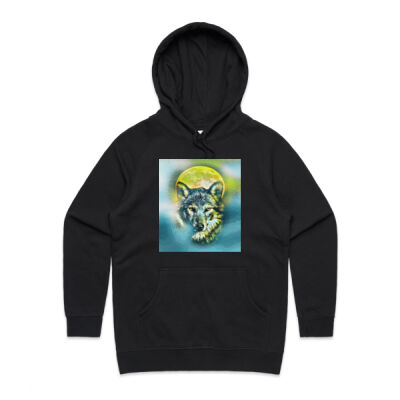 wolf yellow moon - AS Colour - Women's Supply Hood Thumbnail