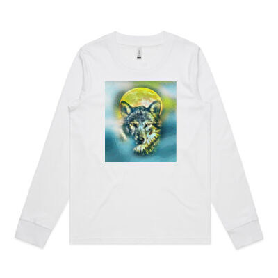 wolf yellow moon - AS Colour - Dice Long Sleeve Thumbnail