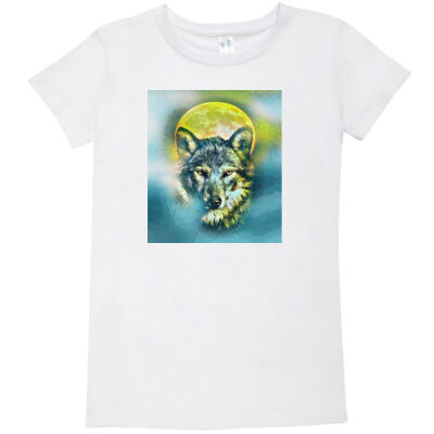 wolf yellow moon - Ramo - Ladies Modern Fit Tee Thumbnail