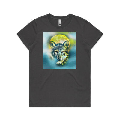 wolf yellow moon - AS Colour - Faded Tee Thumbnail