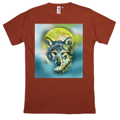 wolf yellow moon - RTP Shirt - Regular Production (Best Print Quality) Thumbnail