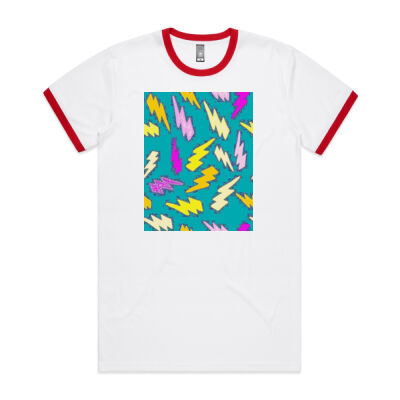lightning pattern -  AS Colour Men's Ringer Tee Thumbnail