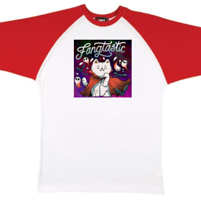 fangtastic vampire - RAMO - Unisex Raglan Sleeve Tee Thumbnail