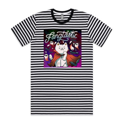fangtastic vampire - AS Colour Staple Tee - Striped Thumbnail
