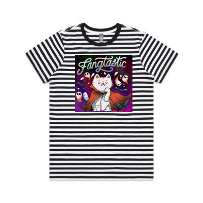 fangtastic vampire - AS Colour Maple Tee - Striped Thumbnail