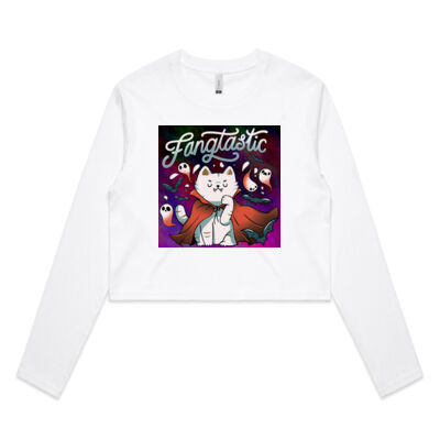 fangtastic vampire - AS Colour - Crop Long Sleeve Tee Thumbnail