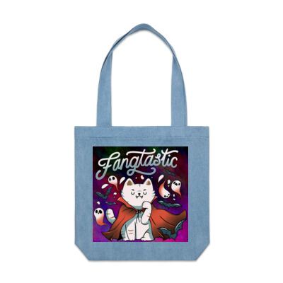 fangtastic vampire - AS Colour- Denim Carrie Tote Thumbnail