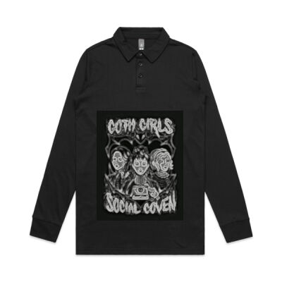 gothic art - Long Sleeve Chad Polo Thumbnail