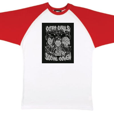 gothic art - RAMO - Unisex Raglan Sleeve Tee Thumbnail