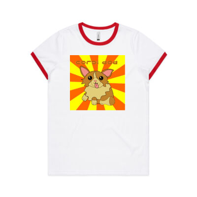 cotgi dog - AS Colour Women's Ringer Tee Thumbnail