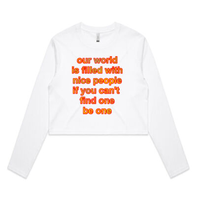 motivational quote - AS Colour - Crop Long Sleeve Tee Thumbnail