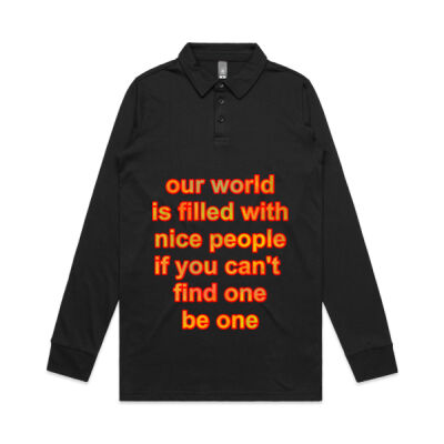 motivational quote - Long Sleeve Chad Polo Thumbnail