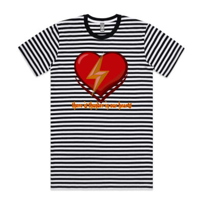 positive vibes - AS Colour Staple Tee - Striped Thumbnail