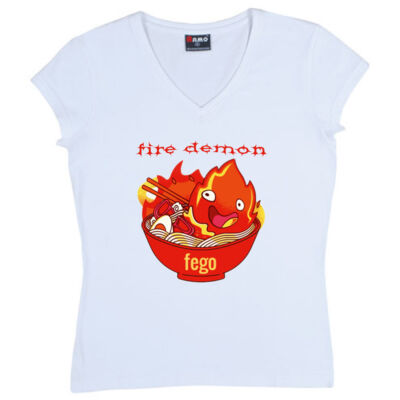 fire demon - Ramo - Ladies V Neck Thumbnail
