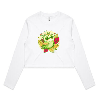 cute owl - AS Colour - Crop Long Sleeve Tee Thumbnail