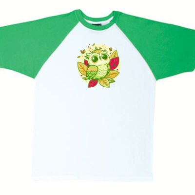 cute owl - RAMO - Unisex Raglan Sleeve Tee Thumbnail