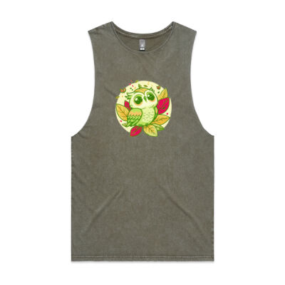 cute owl - AS Colour - Stonewash Barnard Tank Thumbnail