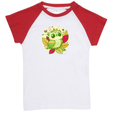 cute owl -  RAMO- Organic Baby Raglan  Thumbnail