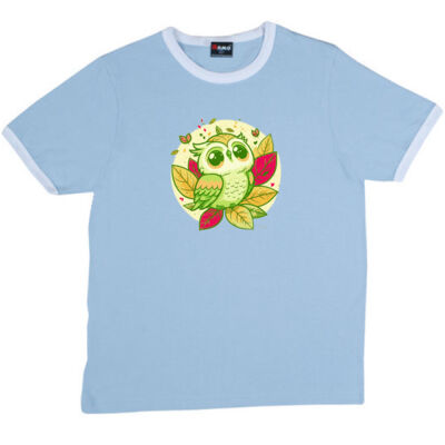 cute owl - RAMO- Ringer Unisex Tee Thumbnail