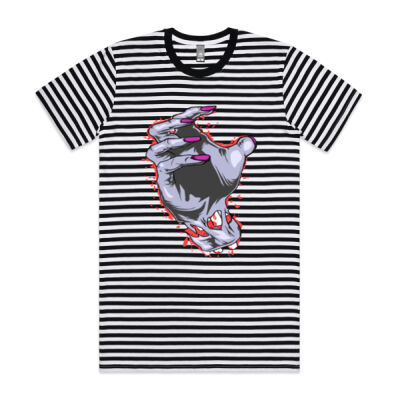 zombie hand - AS Colour Staple Tee - Striped Thumbnail