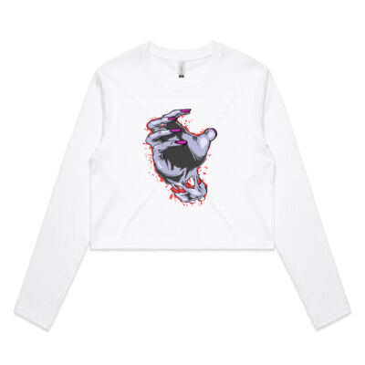 zombie hand - AS Colour - Crop Long Sleeve Tee Thumbnail