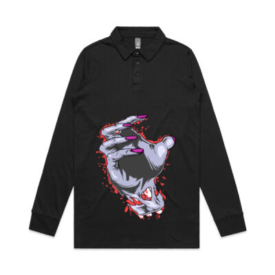 zombie hand - Long Sleeve Chad Polo Thumbnail