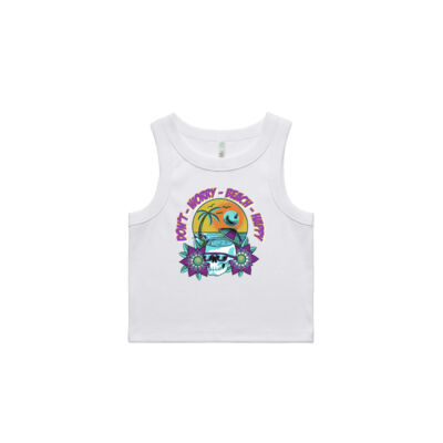 beach happy - AS Colour - Wo'S Organic Rib Crop Tank Thumbnail