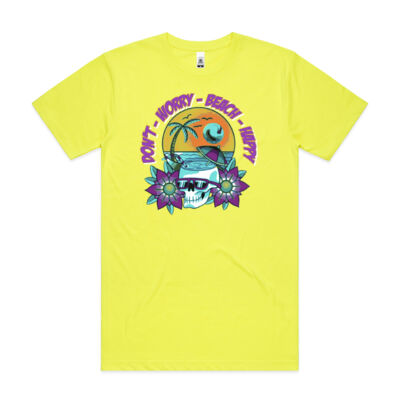 beach happy - AS Colour - Block Tee (Safety Colours) Thumbnail