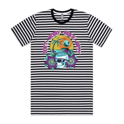 beach happy - AS Colour Staple Tee - Striped Thumbnail