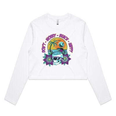 beach happy - AS Colour - Crop Long Sleeve Tee Thumbnail