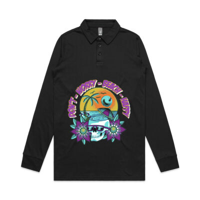 beach happy - Long Sleeve Chad Polo Thumbnail