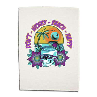 beach happy - Linen Tea Towels Thumbnail