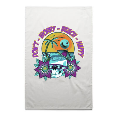 beach happy - AS Colour - Tea Towel Thumbnail