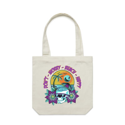 beach happy - AS Colour - Canvas Carrie Bag Thumbnail