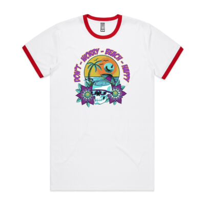 beach happy -  AS Colour Men's Ringer Tee Thumbnail