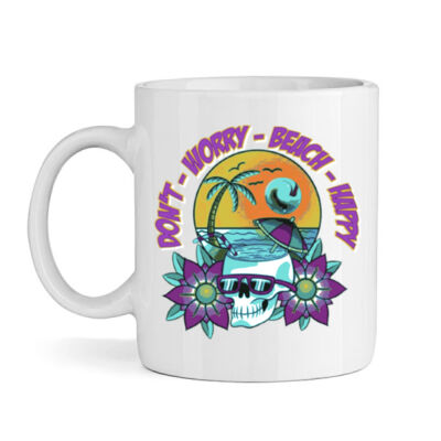 beach happy - High quality ceramic white mug Thumbnail