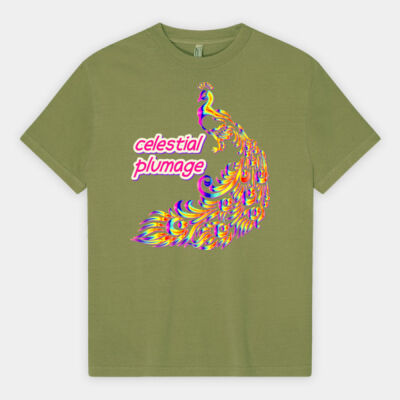 celestial plumage - Heavyweight Cotton Unisex Garment Dyed T-Shirt Thumbnail