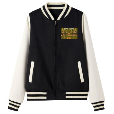 stay sunny - 500gsm Women's/Junior Wool Blend Soft Shell Varsity Jacket Thumbnail