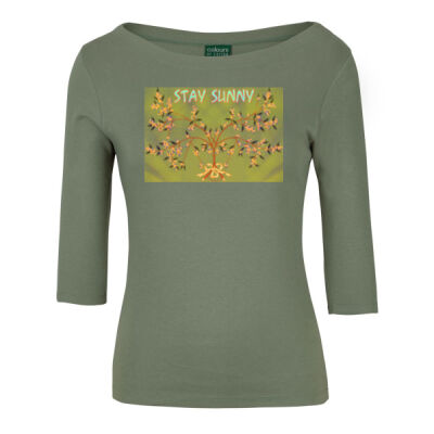 stay sunny - C of C Ladies 3/4 Sleeve Boat Neck Tee Thumbnail