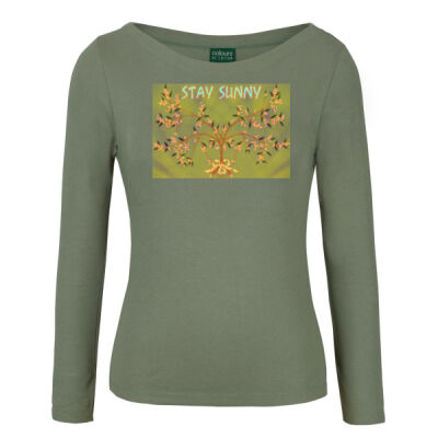 stay sunny - C of C Ladies L/S Boat Neck Tee Thumbnail