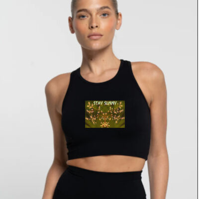stay sunny - Cropped Tank - Onyx Thumbnail