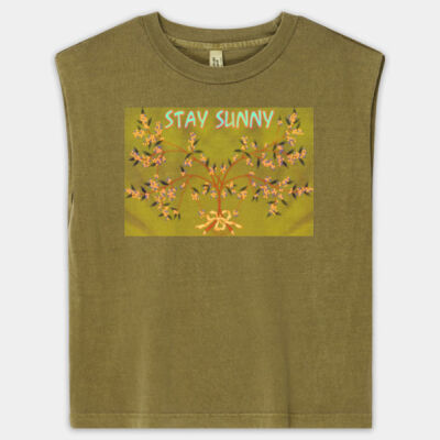 stay sunny - Women's Garment Dyed Muscle Tee Thumbnail