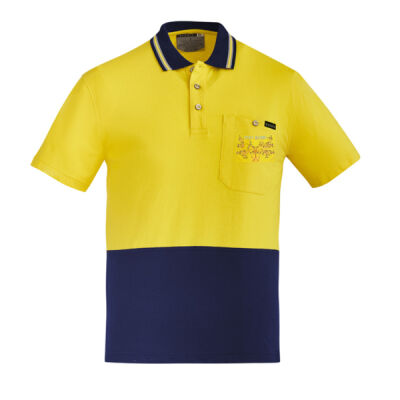 stay sunny - Mens Hi Vis Cotton Short Sleeve Polo Thumbnail